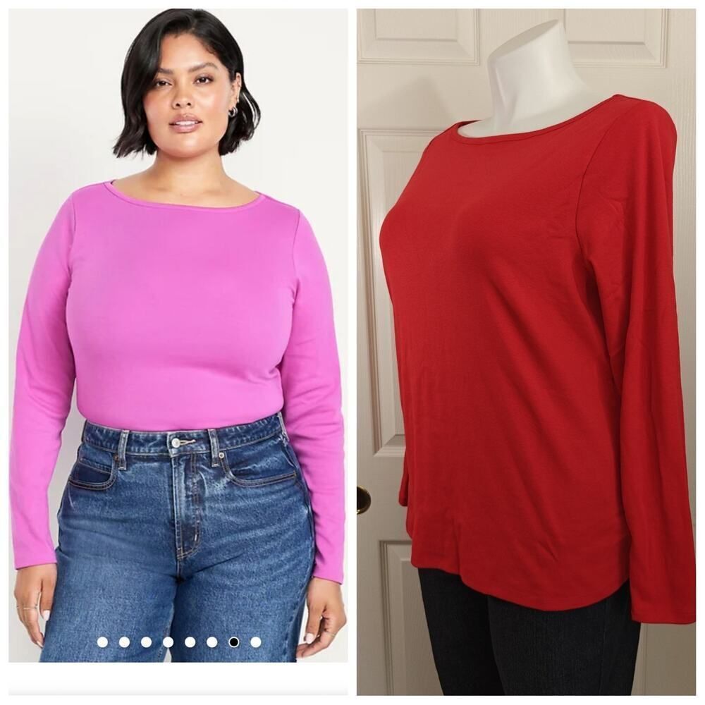 Old Navy Snug Long-Sleeve Boat-Neck T-Shirt sz 2X NWT